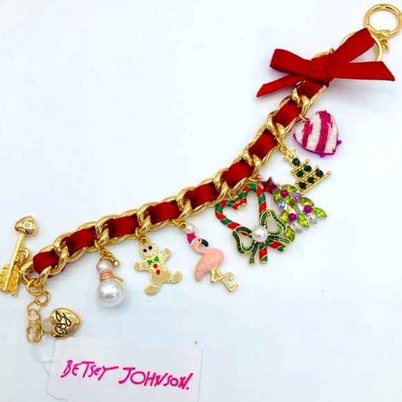 New Betsey Johnson Christmas Charm Bracelet - Picture 7 of 11